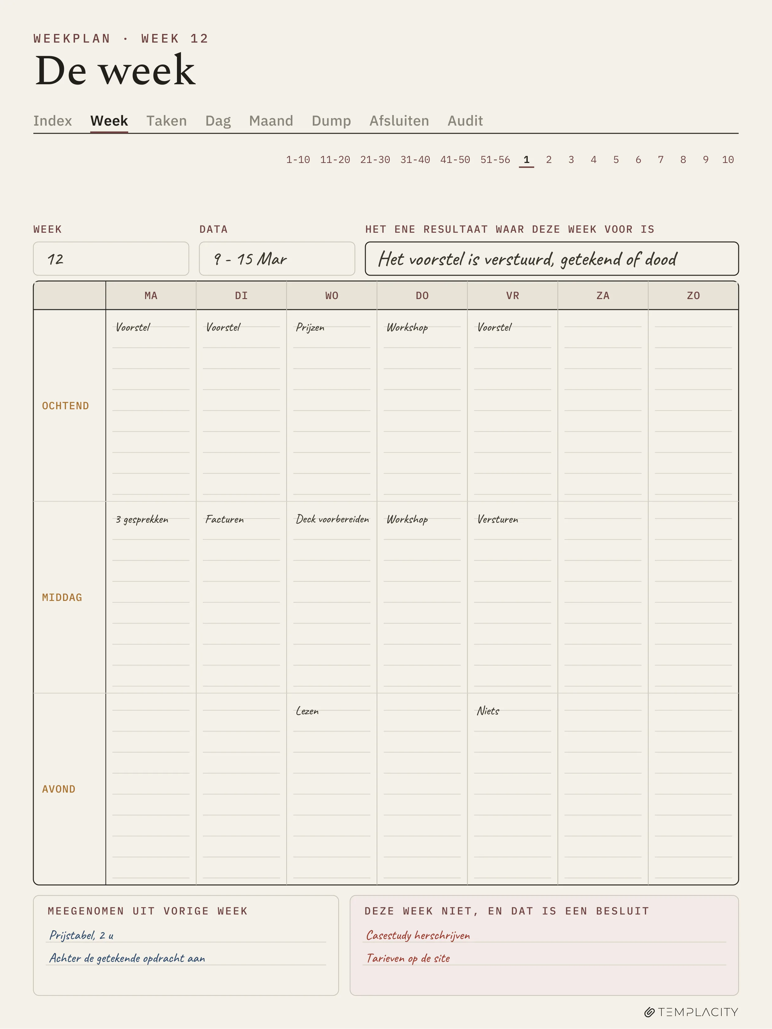 The Planner · Time Block System reMarkable Paper Pro pagina 2