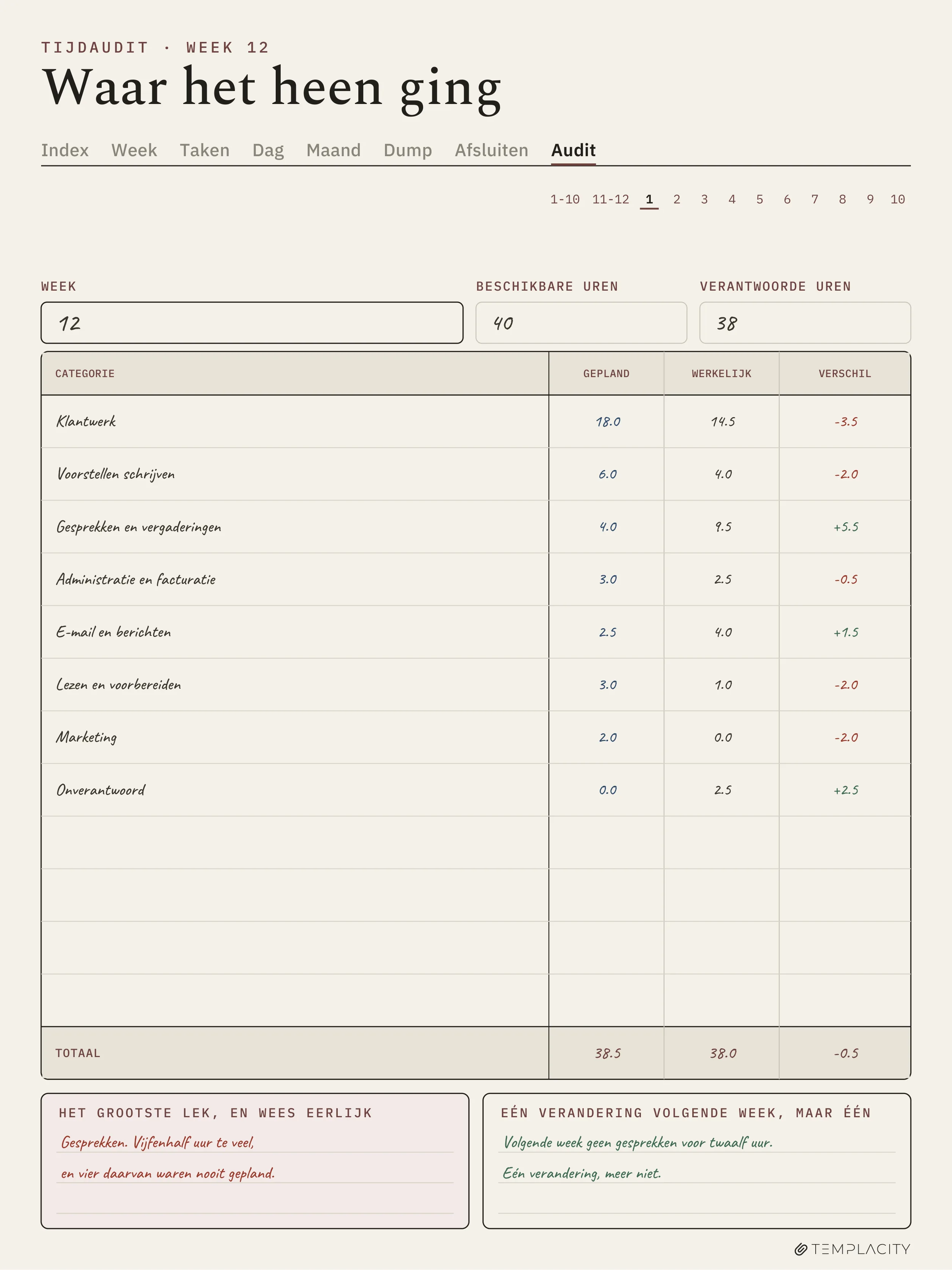 The Planner · Time Block System reMarkable Paper Pro pagina 5