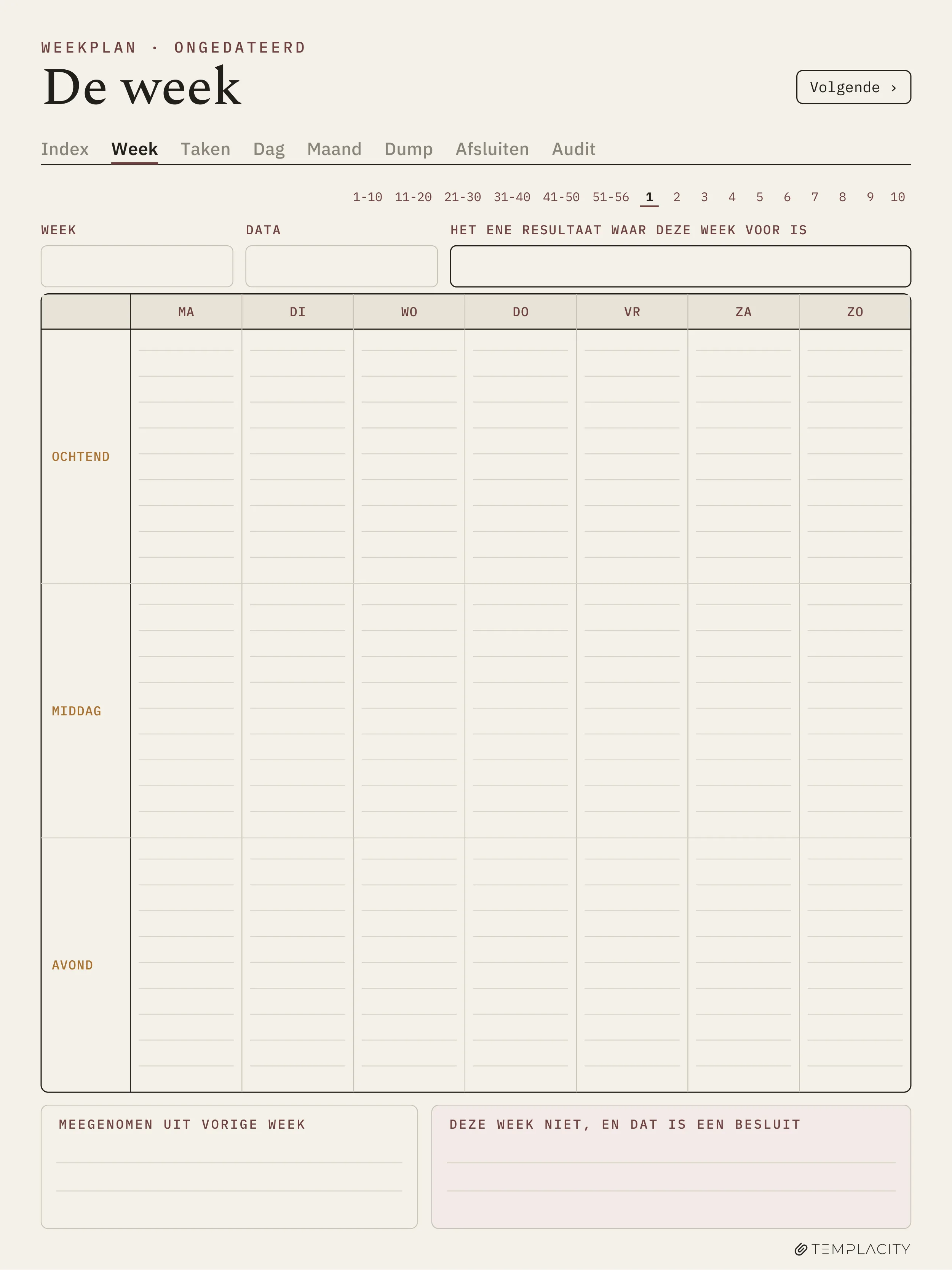 The Planner · Time Block System reMarkable Paper Pro pagina 7