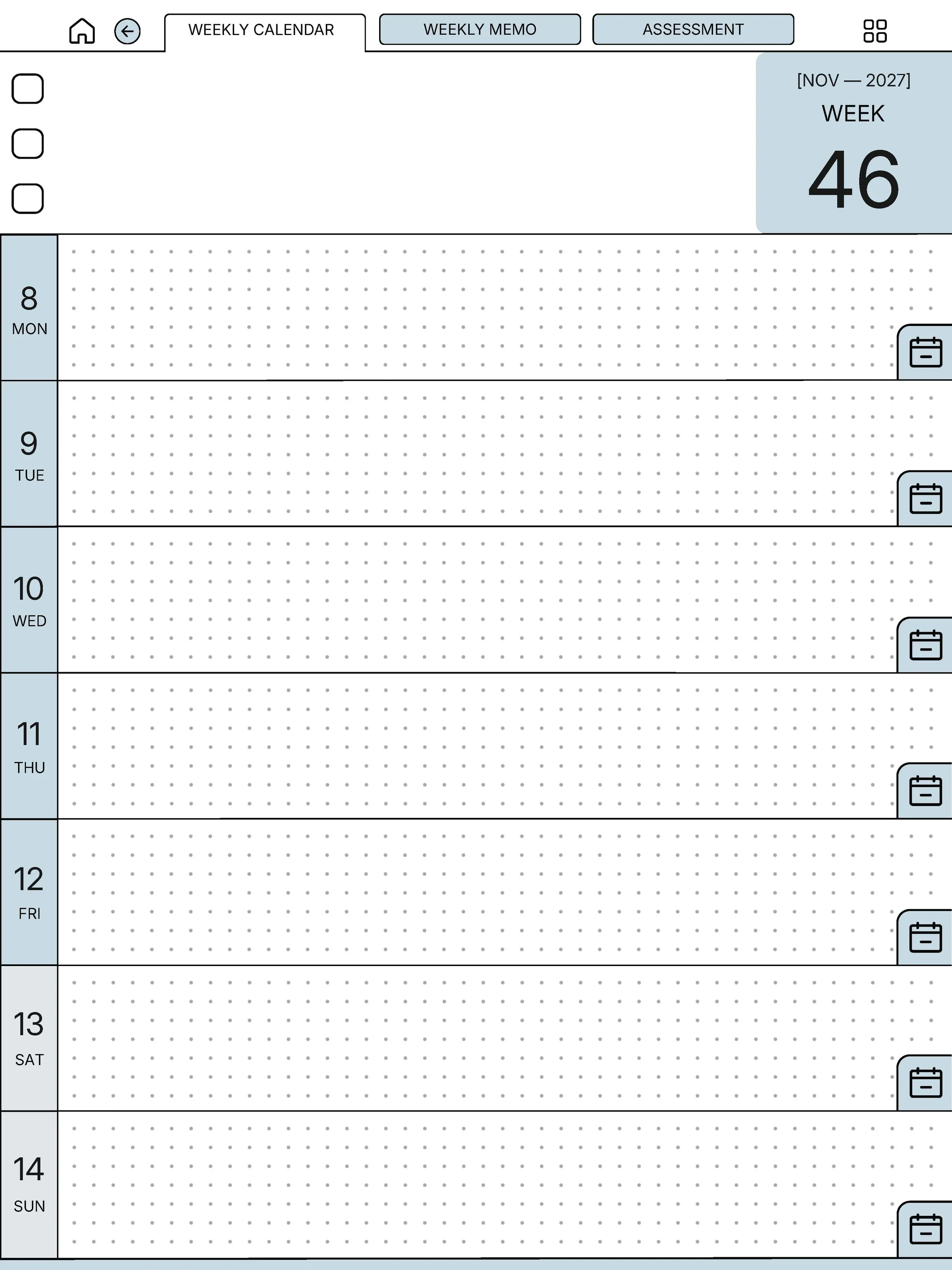 reMarkable Paper Pure Weekly Planner — page 3
