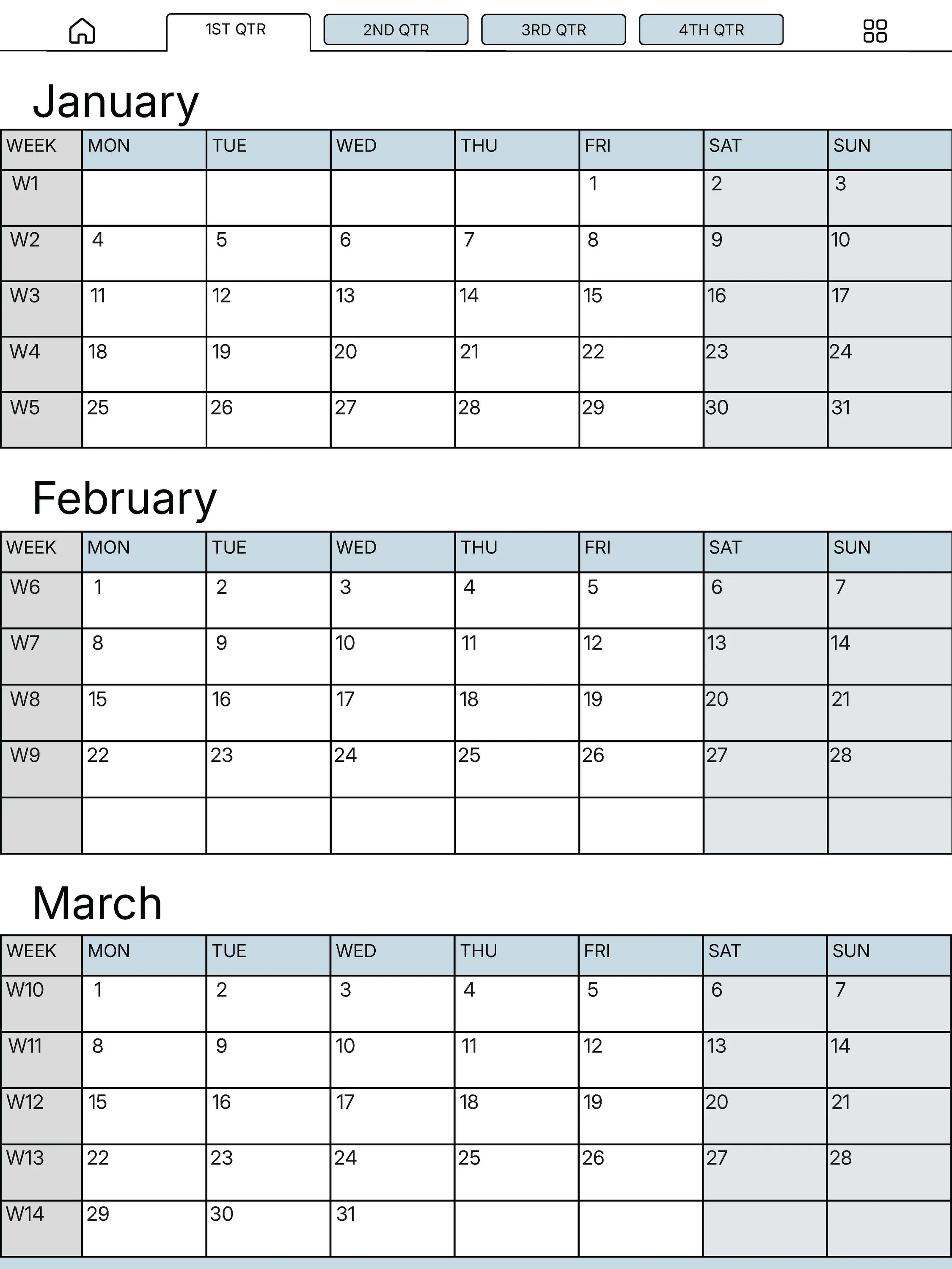 reMarkable Paper Pure Weekly Planner The Weekly Planner — page 6