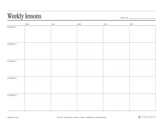 Homeschool-Planer, Seite eins