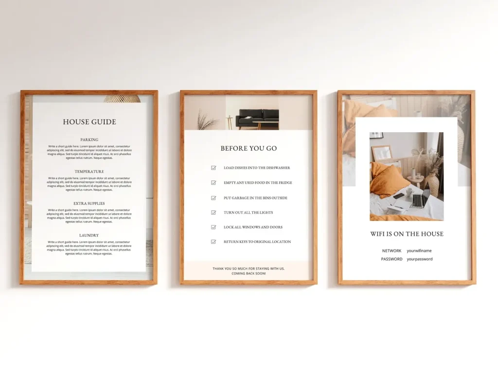 printable airbnb signs