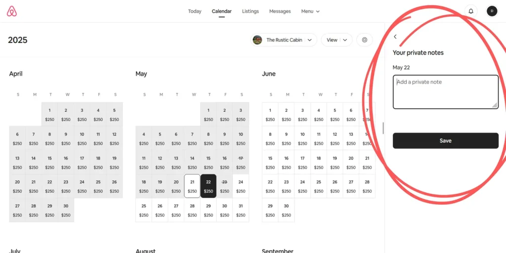 Airbnb Your Private Notes