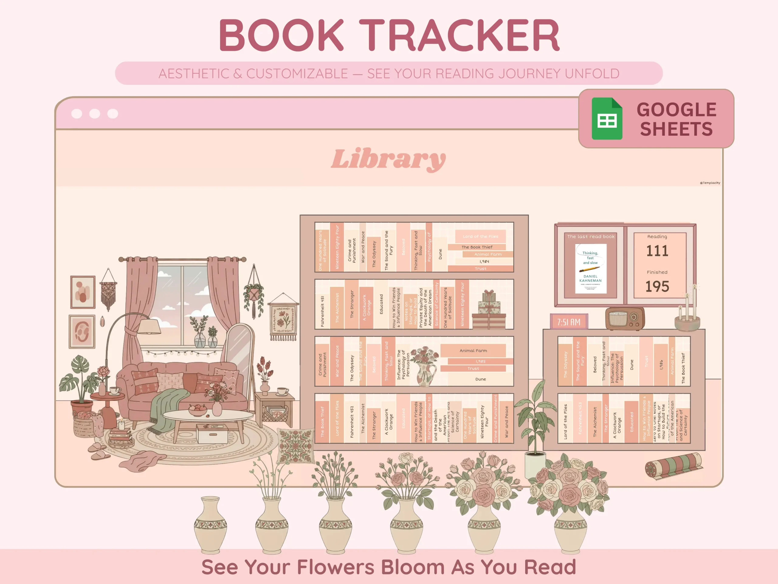 Reading Tracker Google Sheets Template