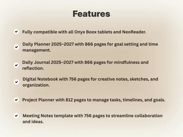 Boox Templates Features
