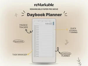 Daybook Planner for reMarkable Paper Pro Move