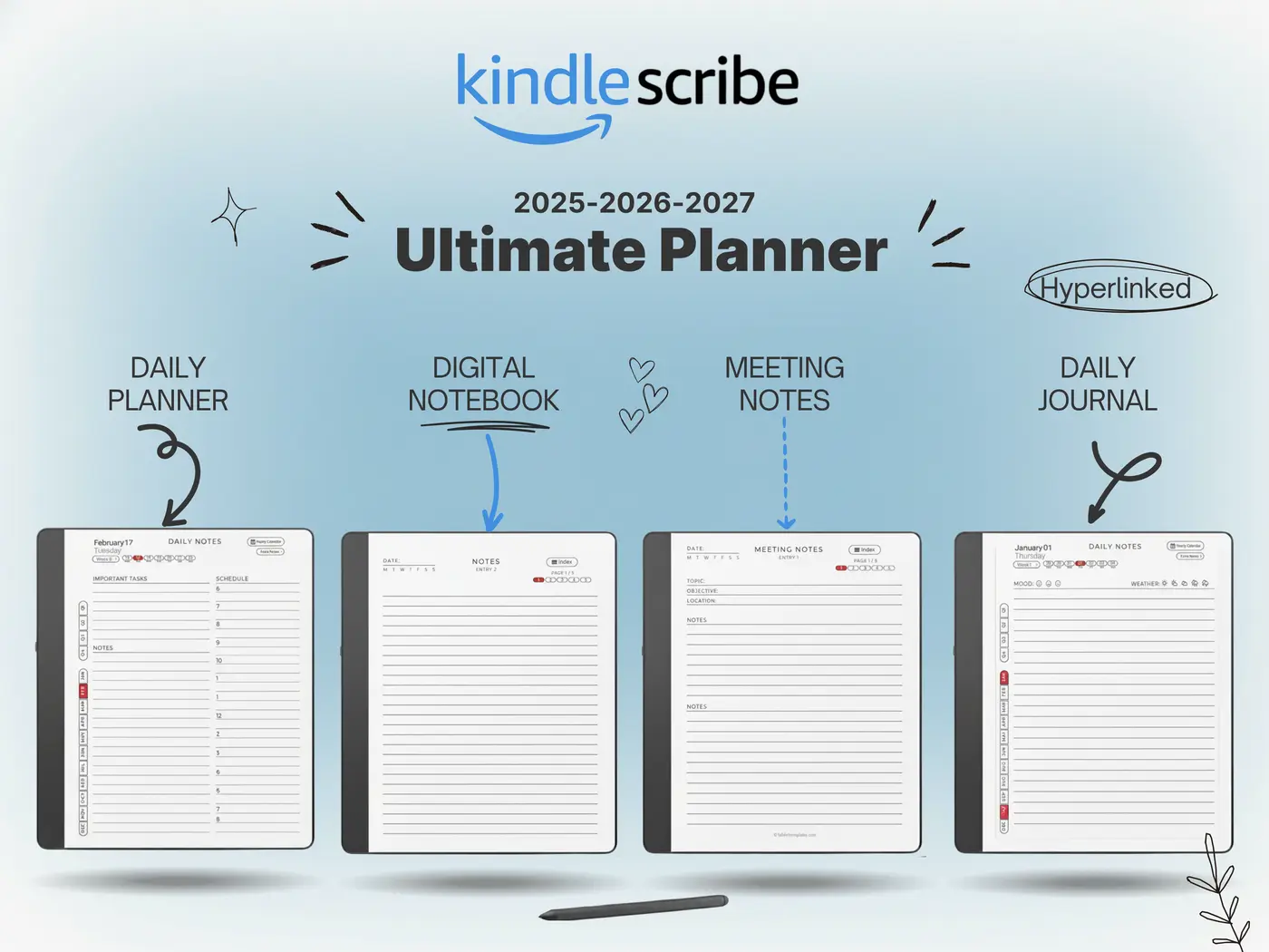 kindle scribe templates