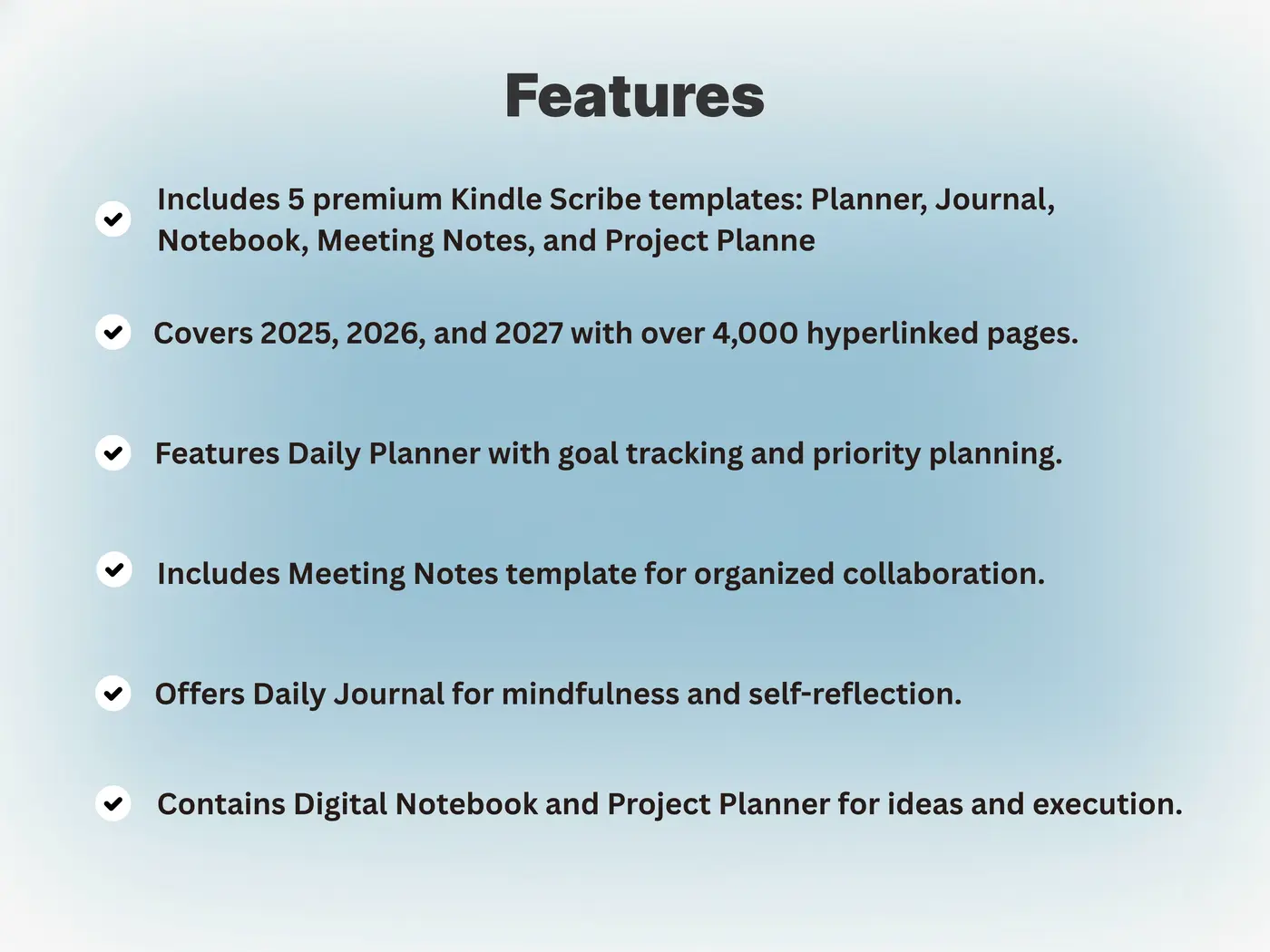 kindle scribe templates features