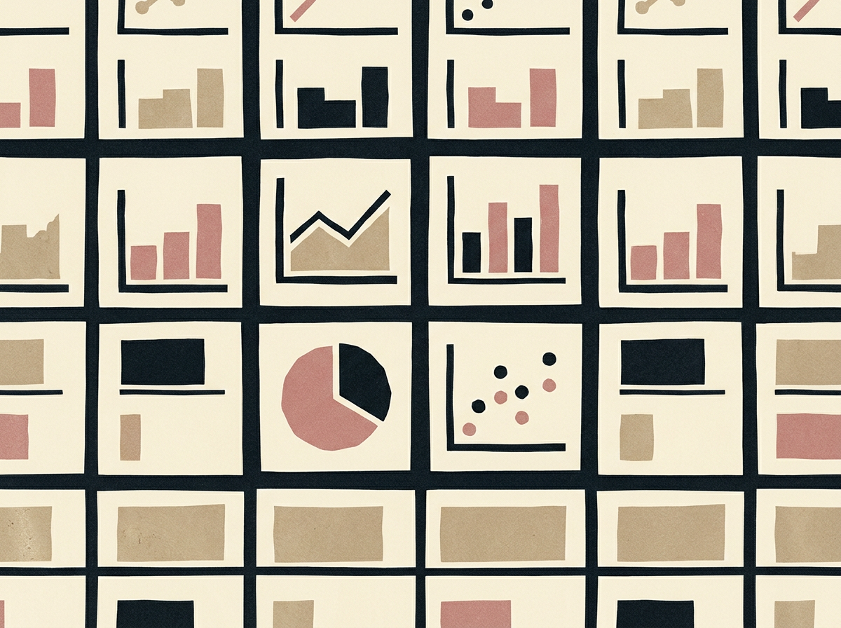 Four reading tracker dashboard charts in a 2x2 grid