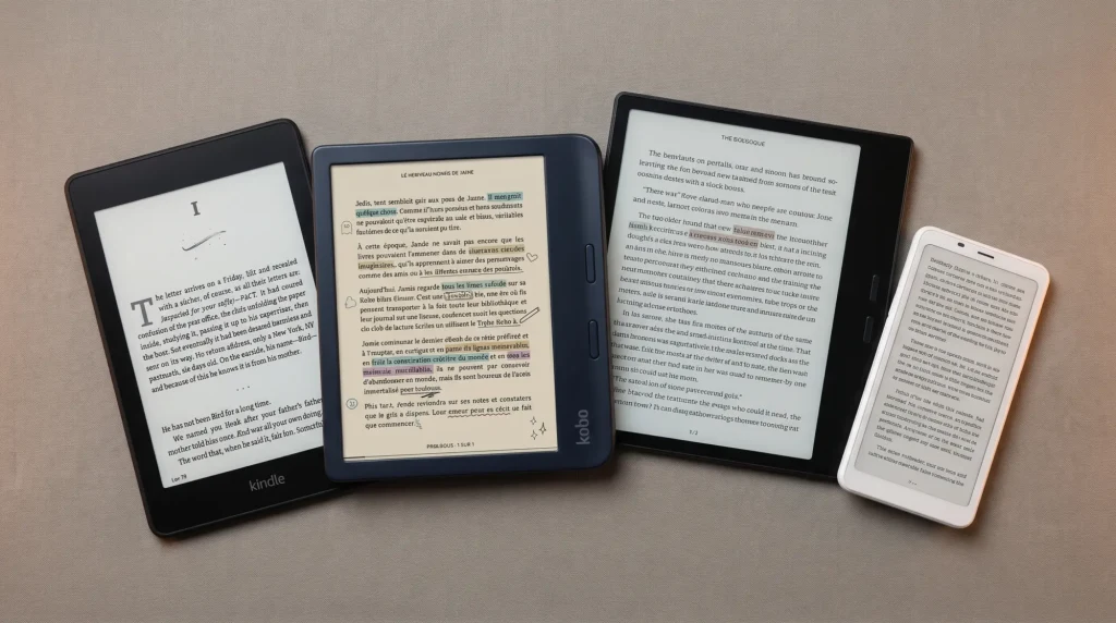 best ereader 2026: several e-readers laid out and compared