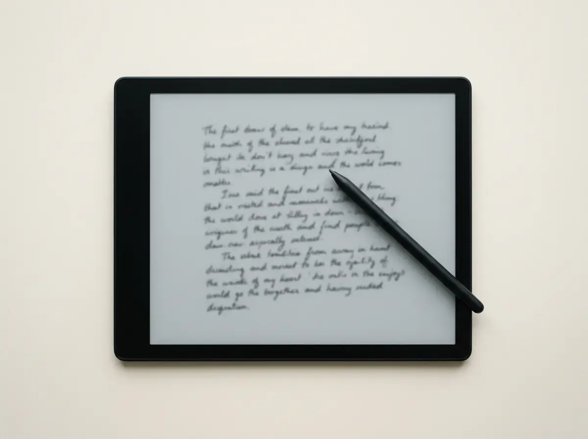 The Boox Go 10.3 showing a handwritten note page with its stylus