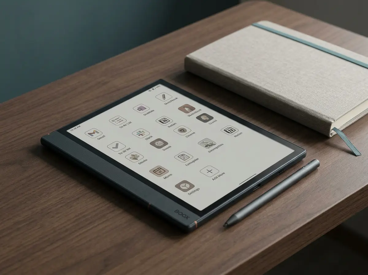Illustration contrasting Android-style multi-app structure with a focus-mode single surface