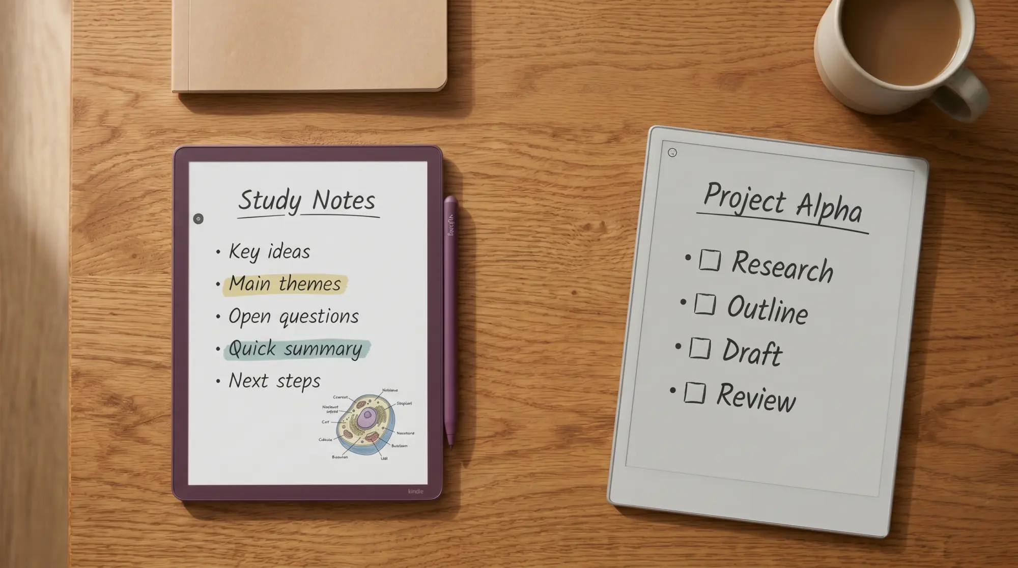 Kindle Scribe Colorsoft and reMarkable Paper Pro side by side