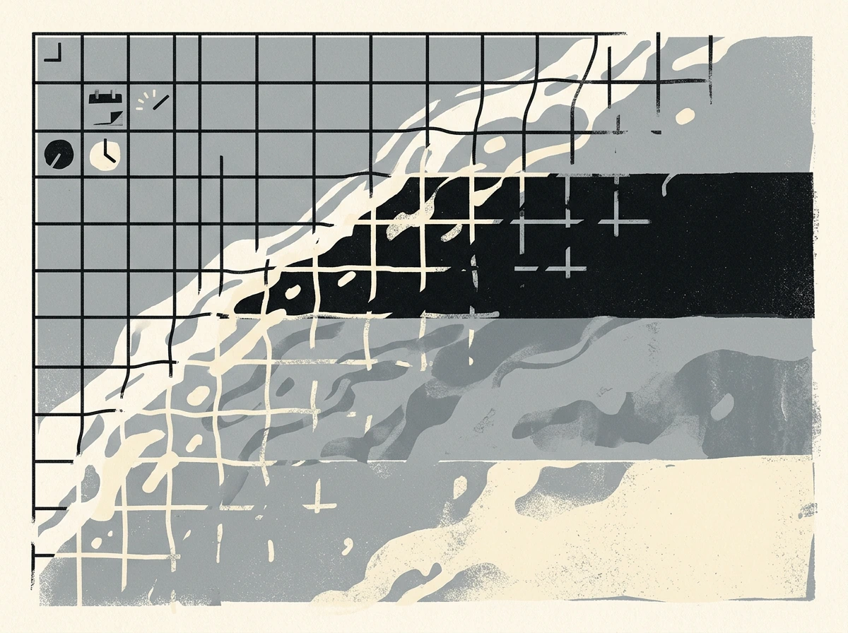 An hourly grid giving way to three broad time blocks
