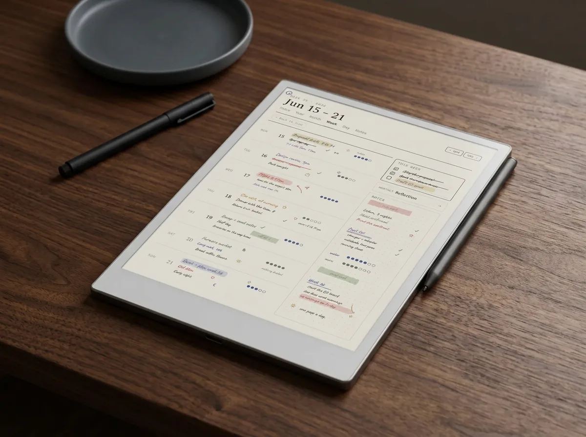 A digital planner actually loaded and working on a tablet