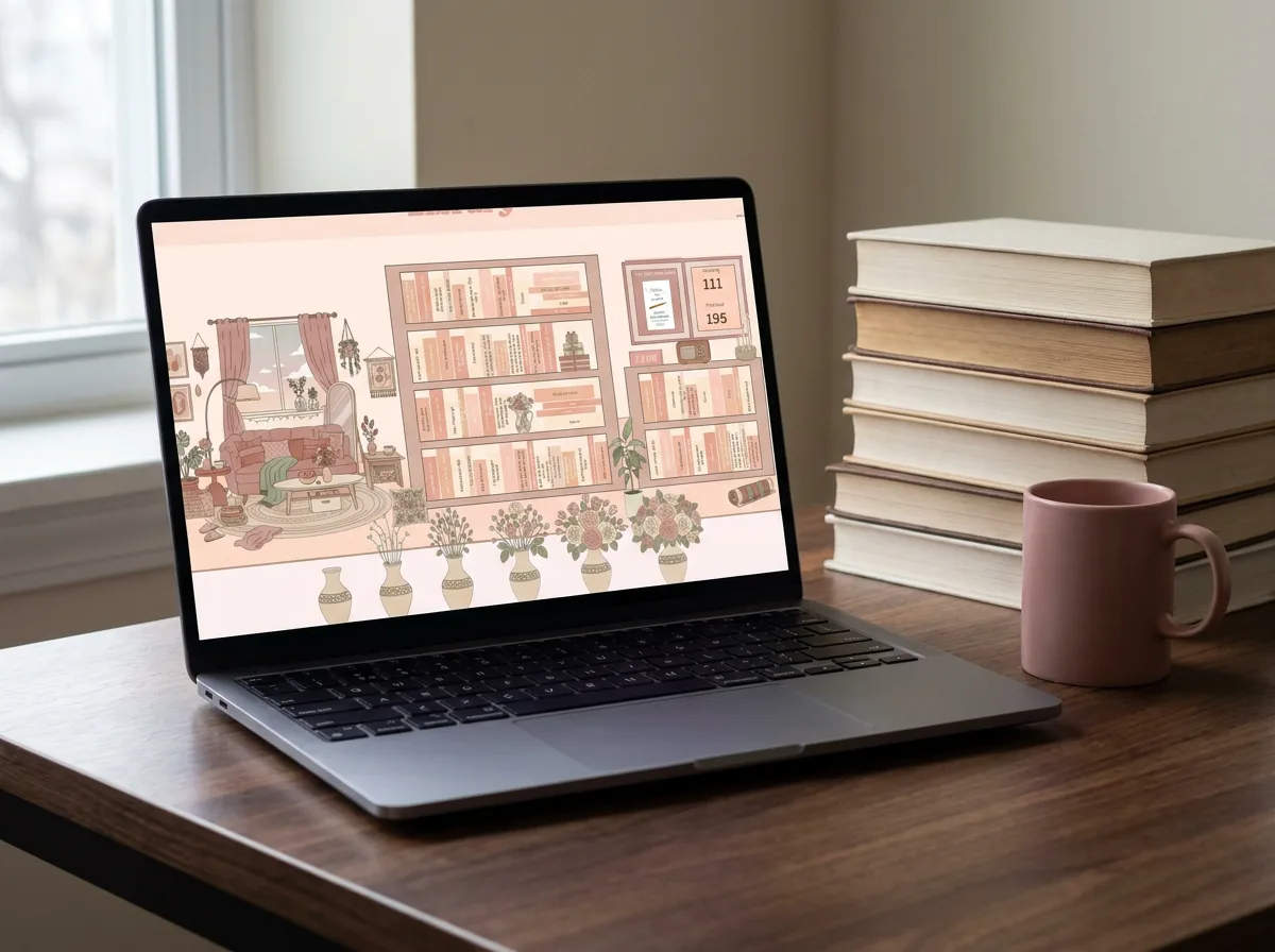A reading challenge tracked in our illustrated library tracker