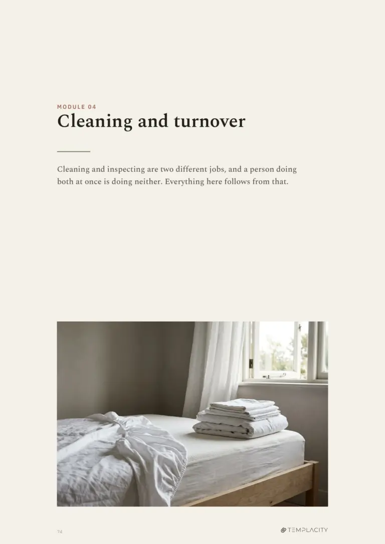 Module 04, Cleaning and turnover