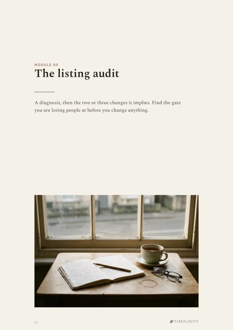 Module 05, The listing audit