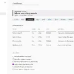 Dashboard-System in OneNote für Windows, Dashboard-Seite, mit Beispieldaten gefüllt