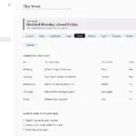 Dashboard-System in OneNote für Windows, Seite Diese Woche, mit Beispieldaten gefüllt