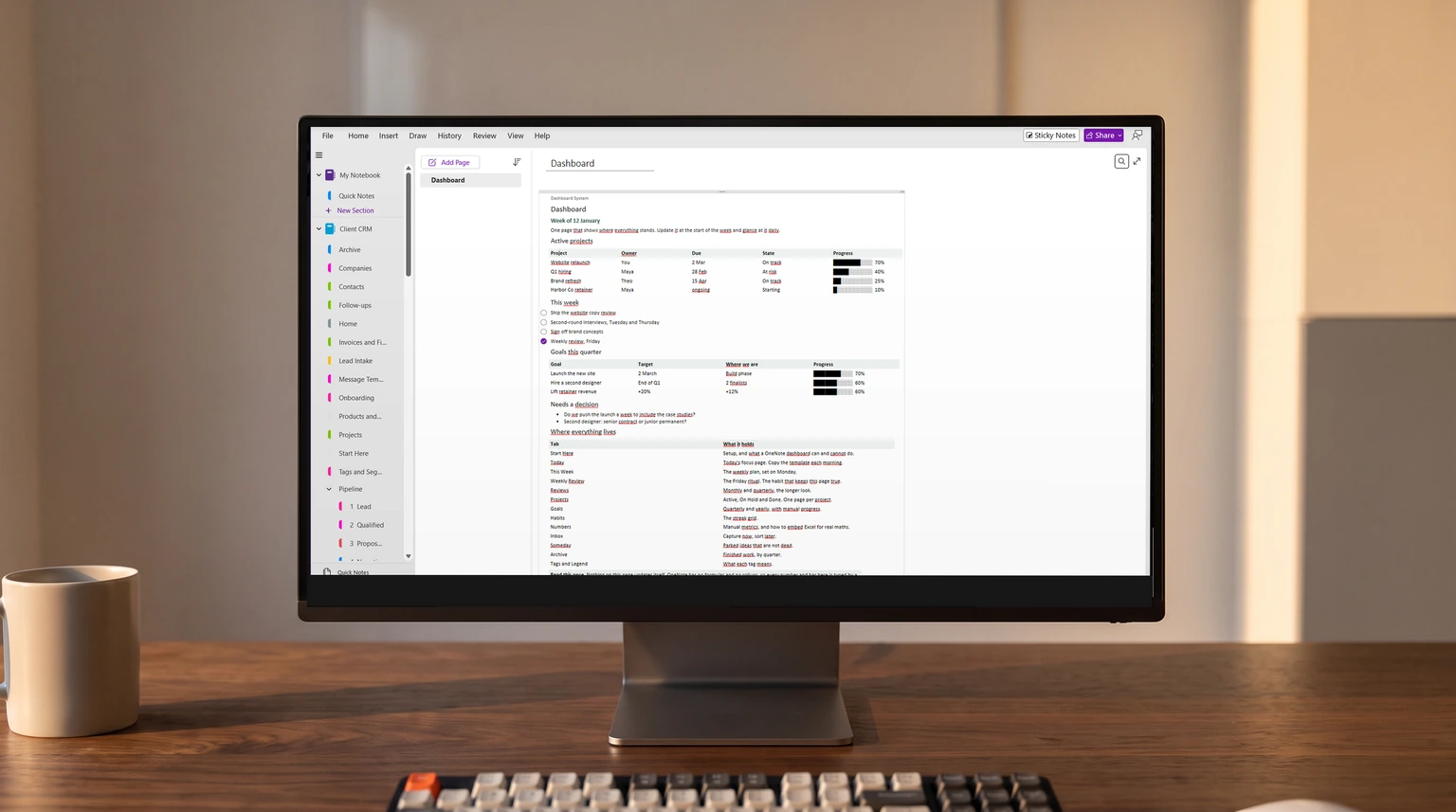 OneNote Dashboard Template: 4 Layouts That Actually Work