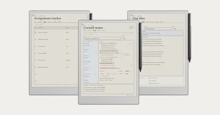 The Study System on reMarkable, Kindle Scribe and Boox: Cornell Notes, the Zettelkasten System and the Digital Student Planner