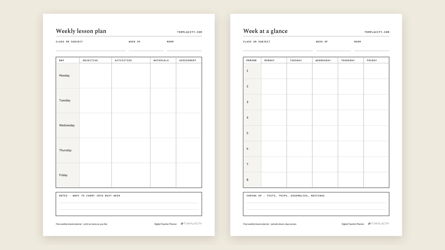 Weekly Lesson Plan Template: Free PDF, Word, Google Doc