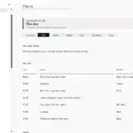 OneNote calendar template day page filled in