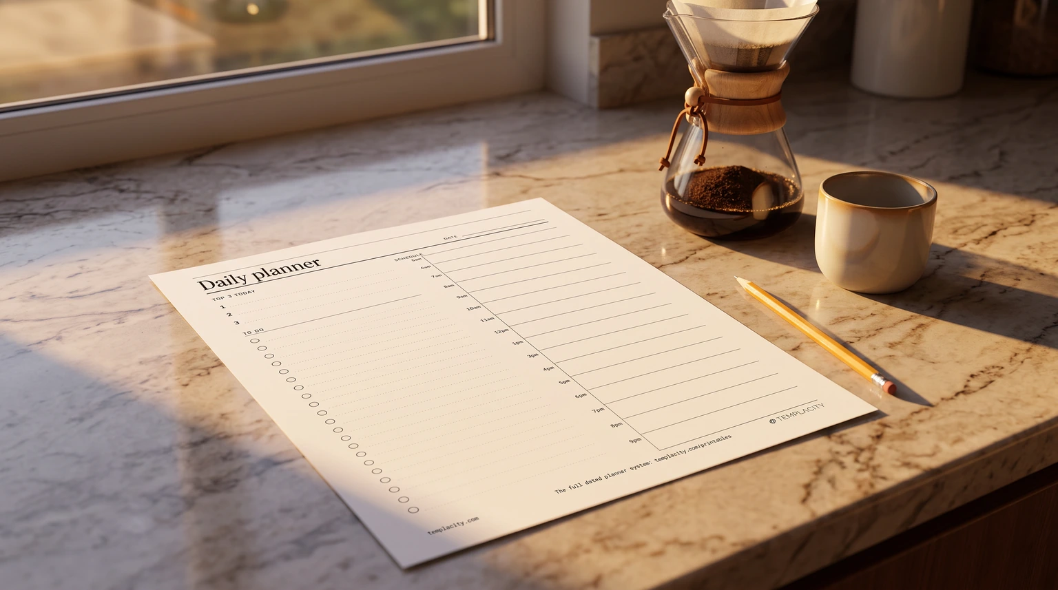 Printable Daily Planner: Four Layouts for How Your Day Runs