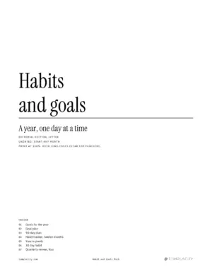 Cover des druckbaren Habit and Goals Pack, Editorial-Design
