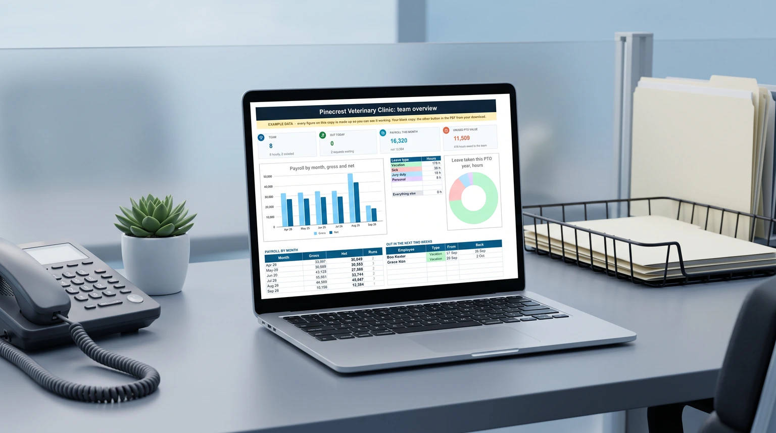 PTO Tracker Excel: Accruals, Carryover and Hours at Risk