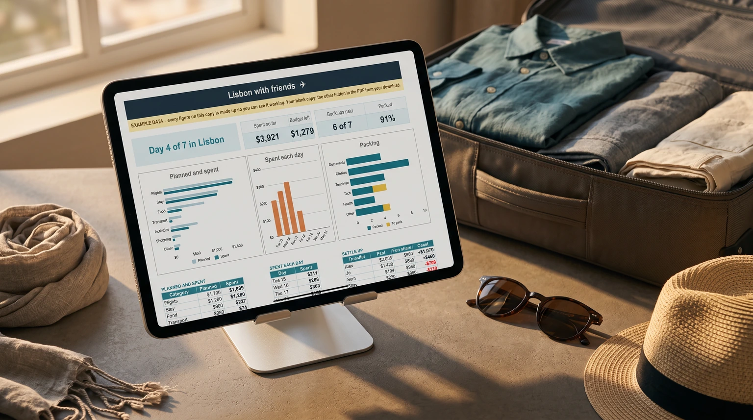 Travel Itinerary Template Google Sheets: Three Documents